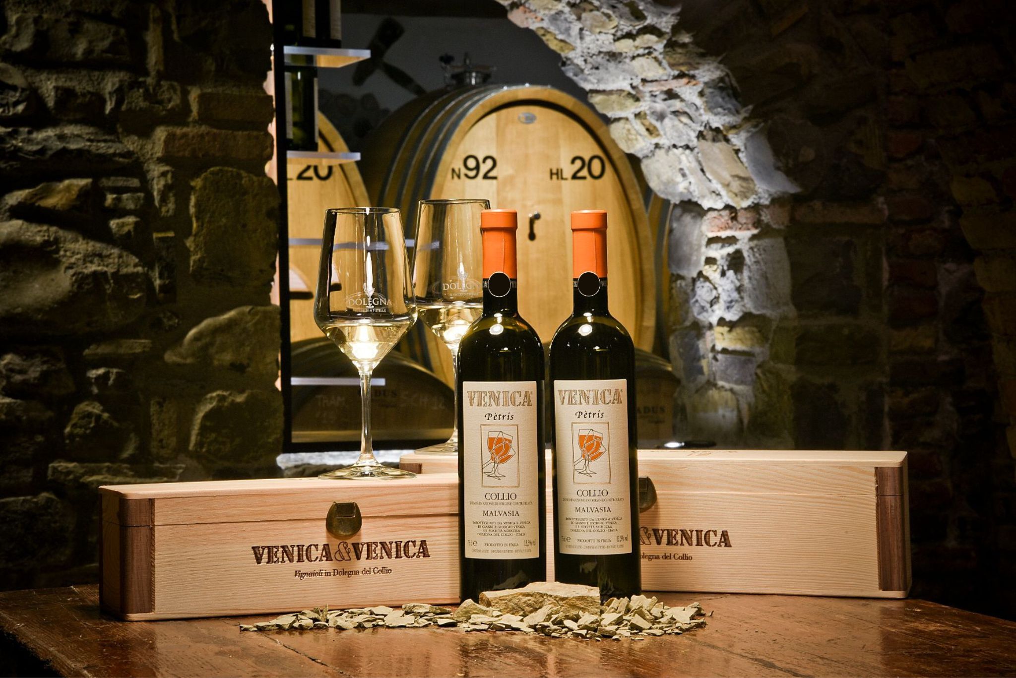 bottiglie Malvasia in cantina
